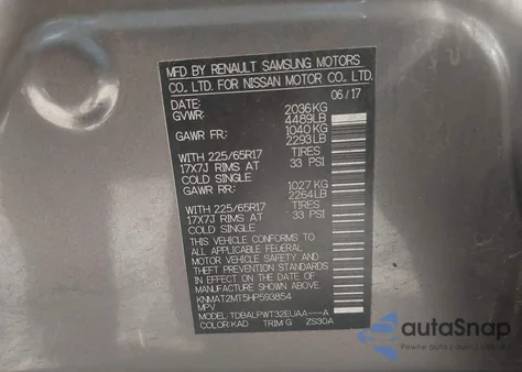 2017 Nissan Rogue S from USA, damaged, VIN KNMAT2MT5HP593854